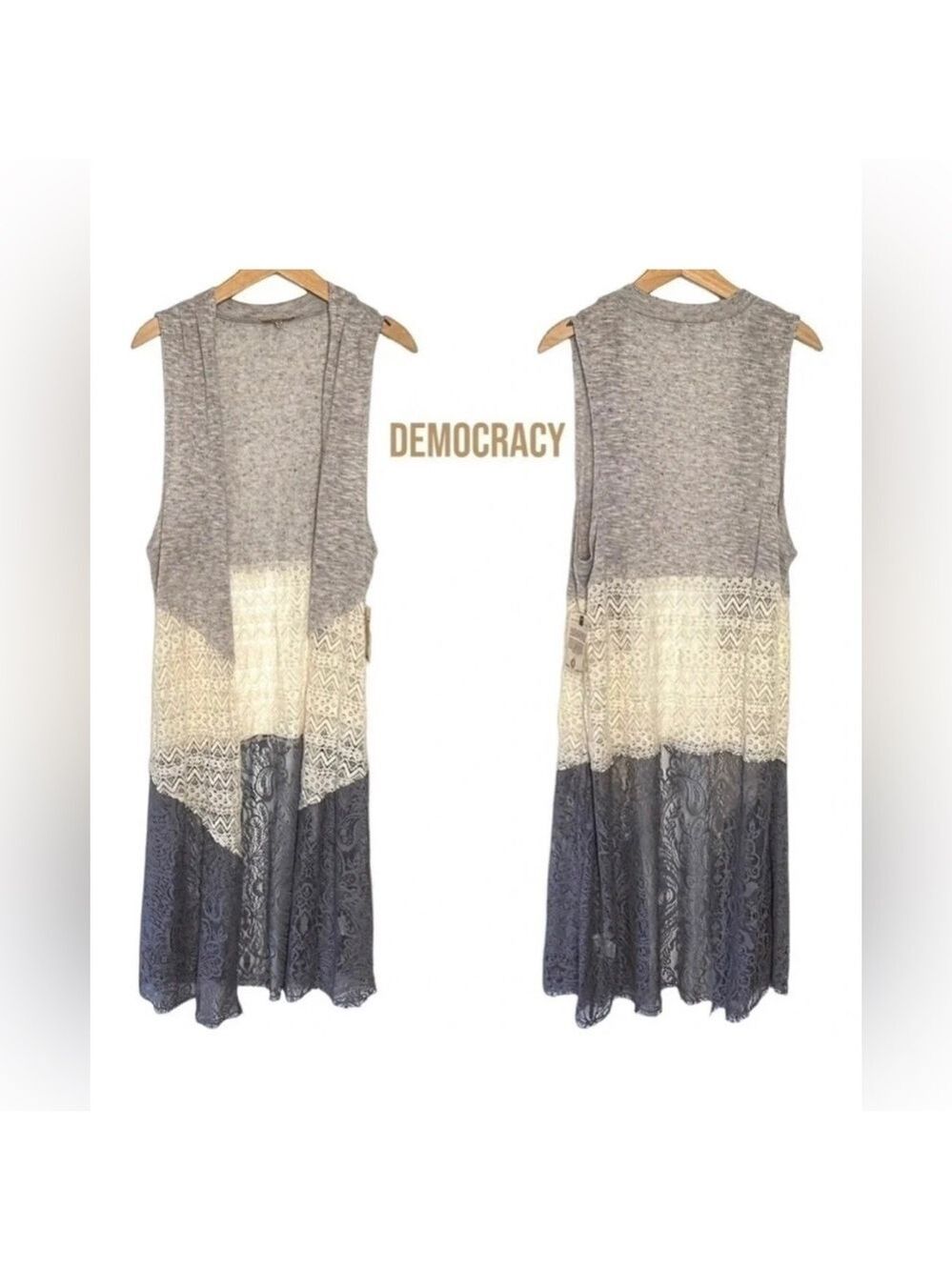 502. Democracy Heather Gray Knit Duster